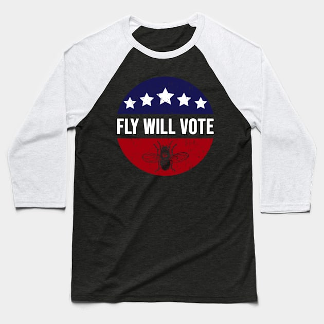 Fly Will Vote - Fly On Mike Pence - Presidential Debate Baseball T-Shirt by dokgo